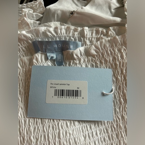 NWT Hill House Home Jeweled Jammie Top in White Size Medium - Picture 5 of 5